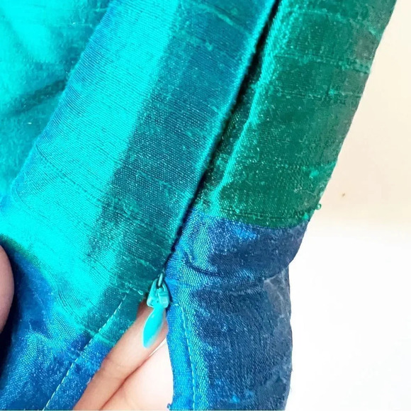 Talbots Silk Shantung Striped Sleeveless She’ll Size 14 Cool Blues New With Tags - Picture 7 of 9